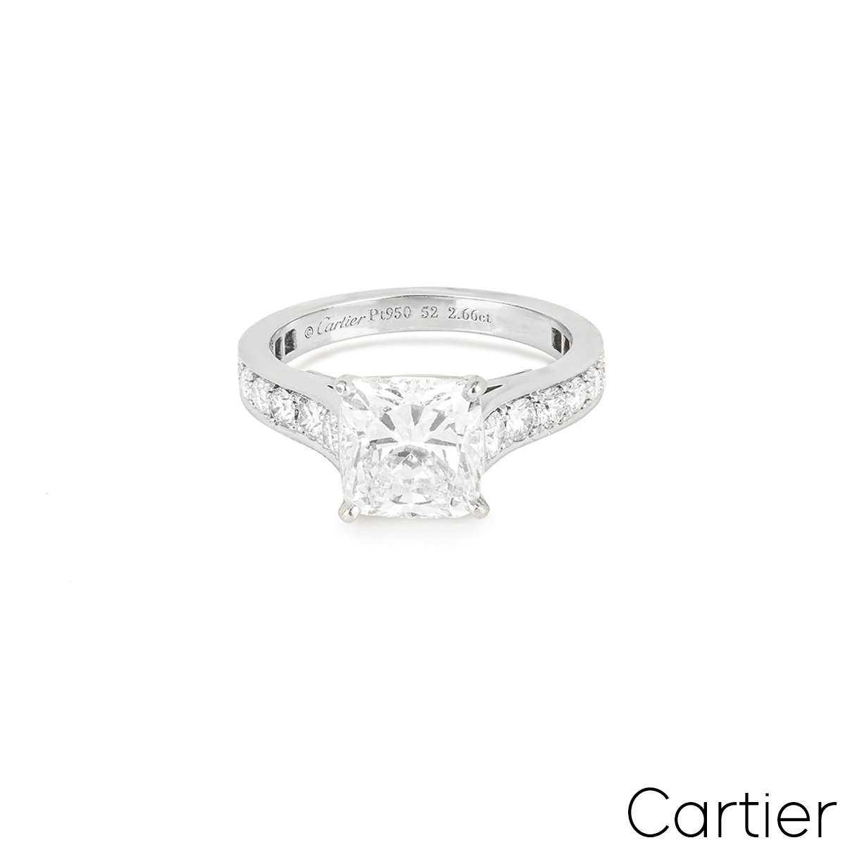 Cartier Platinum Diamond Stud 1895 Earrings 2.01 Carat F/VS1 at